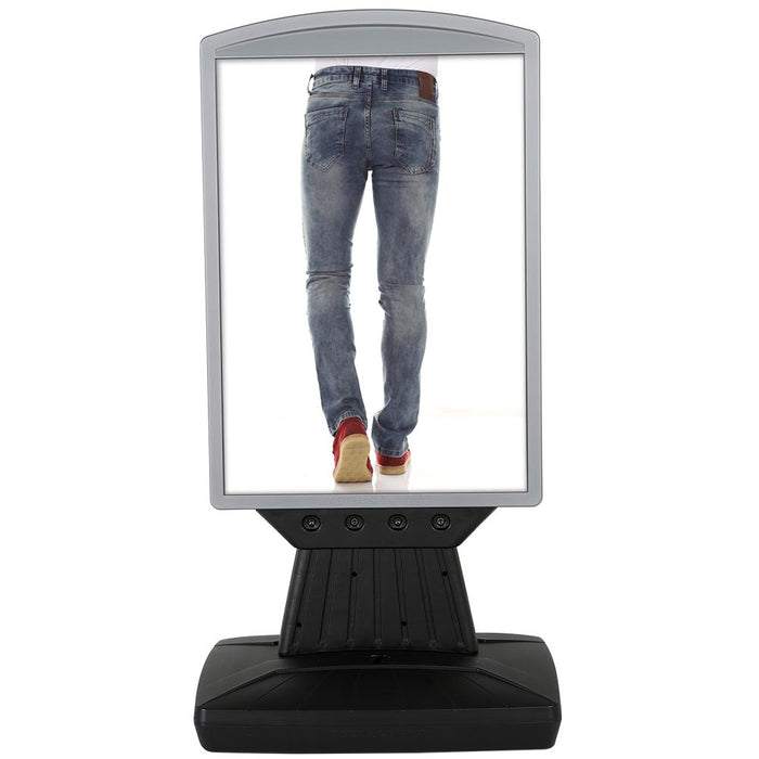 Outdoor Kundenstopper A2 mit Rollen für flexible Platzierung