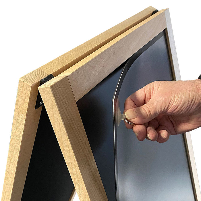 Kundenstopper Kreidetafel mit transparenter APET Schutzplatte wetterfest Outdoor geeignet