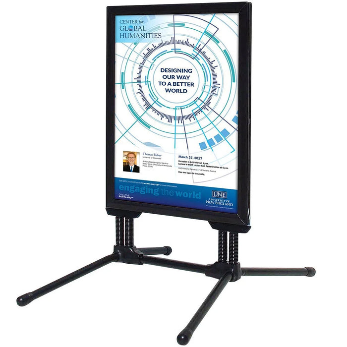 Wind-Line Budget Kundenstopper Schwarz mit 40 mm Klapprahmen für Außenwerbung