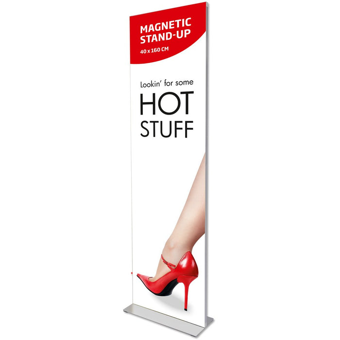 Banner-Ständer Magnetic Stand-Up 40 × 160 cm doppelseitig aus Aluminium mit Magnet-Banner