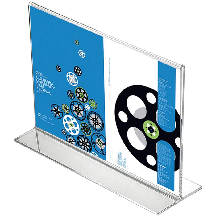 Menühalter im Querformat aus Acryl als Flyerhalter und Preisschild Aufsteller