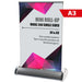 Mini Roll Up Tischaufsteller A3 einseitiges Roll Up Display aus Aluminium für Theke und Aktionen