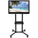 Mobiler TV-Ständer auf Rollen für 30–50 Zoll Displays mit höhenverstellbarer Halterung und Ablage für Präsentationen, Konferenzen und Messen