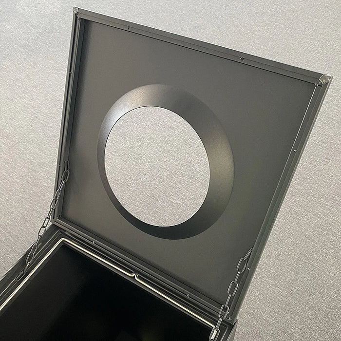 Moderner Mülleimer aus Stahl mit 120 Liter Volumen für Bürogebäude Hotels und Eingangsbereiche