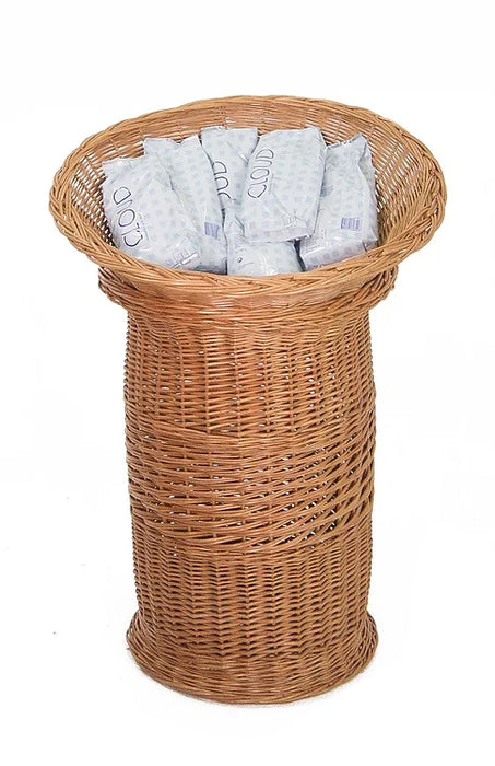 Korbaufsteller aus Naturmaterial für Lebensmittelpräsentation