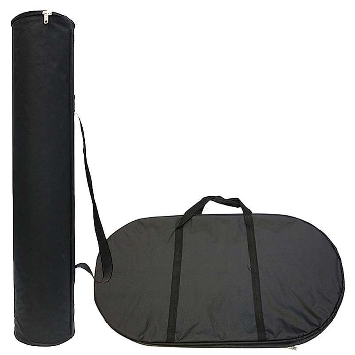 Mobile ovale Messetheke mit Tragetaschen für Transport