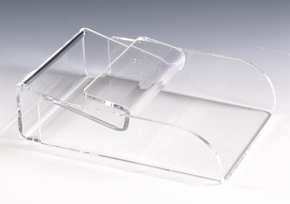 Papiertütenhalter auf Thekenscheibe montiert