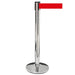 Silberner Absperrständer Edelstahl für Besucherführung und Zugangskontrolle im Eingangsbereich