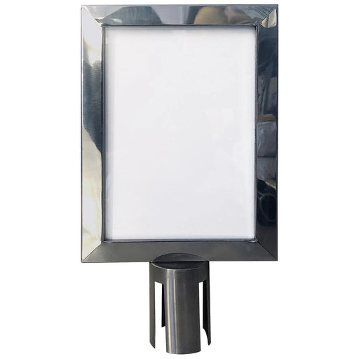 A4 Slide-In Plakatrahmen in Silber für Gurtpfosten und Personenleitsysteme