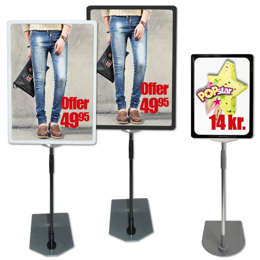 Plakatständer Flex A3 A4 mit Einsteckrahmen aus Kunststoff für Verkaufsflächen und Empfang