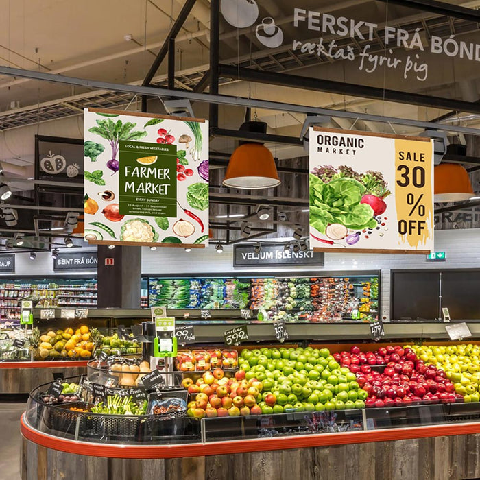 Posterleiste Holz Buche dunkel magnetisch für Posterpräsentation im Einzelhandel und Verkauf