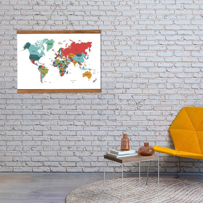 Posterleiste Holz Buche dunkel magnetischer Posterhalter für Wohnzimmer und Büro