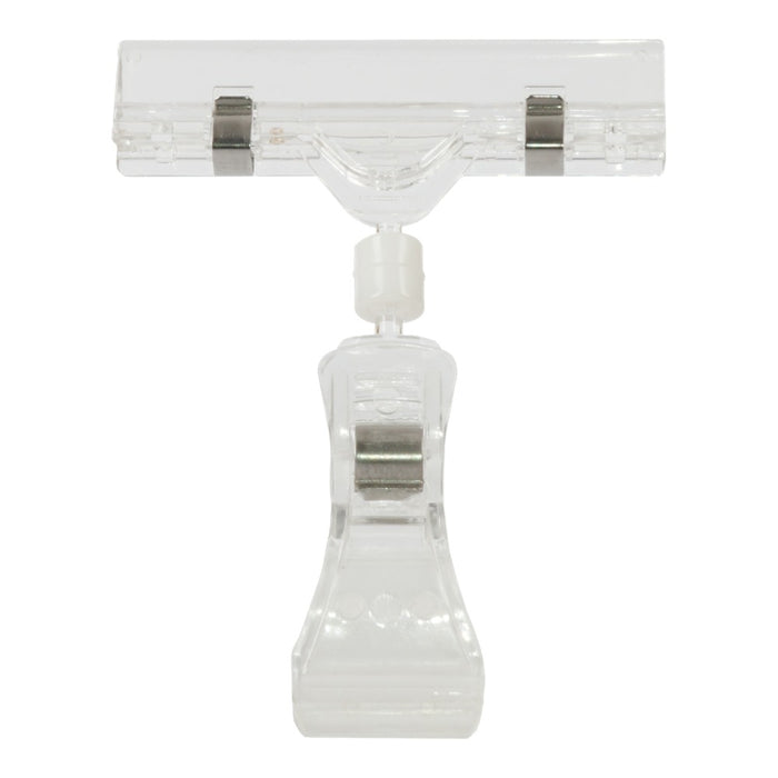 Preisschild-Clip groß mit Kugelgelenk, transparent, für Schilder bis 8 mm