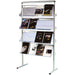 Doppelseitiger Prospektständer Info-Line Mega mit 32 A4 Fächern aus Aluminium und Acryl