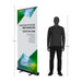Roll-Up Black im Größenvergleich mit einer Person