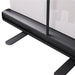 Schwarze Aluminium-Kassette des Roll-Ups Black mit Standfuß