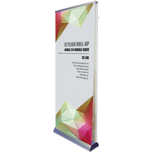 Roll-Up Duo doppelseitig aus Aluminium mit Beispielmotiv