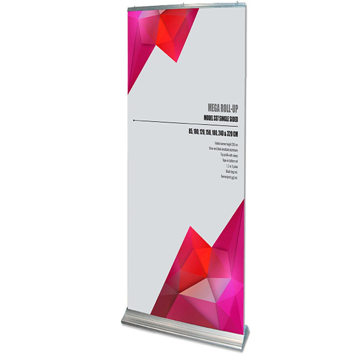 Roll-Up Mega XXL einseitig freigestellt, 250 cm hoch mit Beispielmotiv