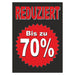 Reduziert Plakat DIN A1 – Bis zu 70 Prozent, schwarz-rot, Hochformat