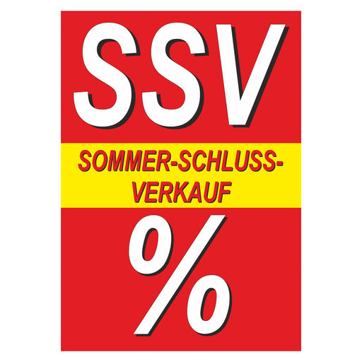SSV Plakat DIN A1 – Sommer-Schluss-Verkauf, rot-gelb, Hochformat