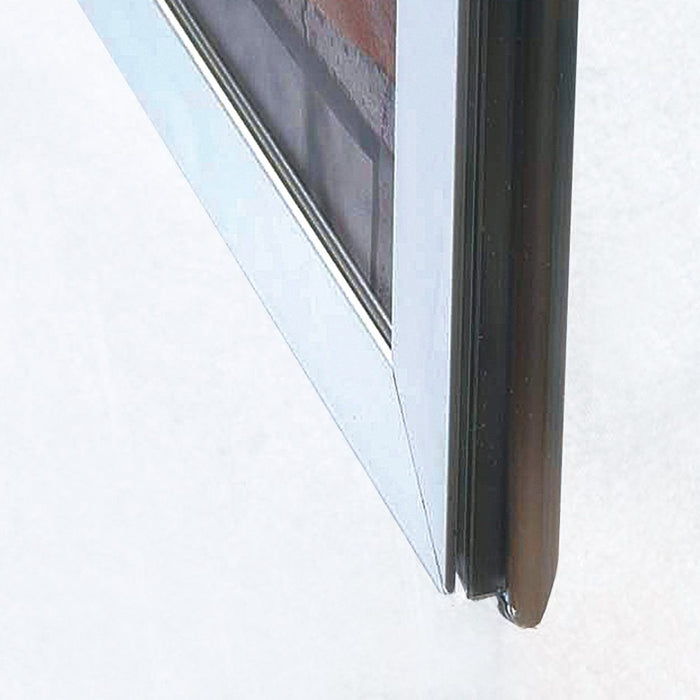 Doppelseitiger Schaufensterrahmen 32 mm – Aluminiumprofil im Querschnitt