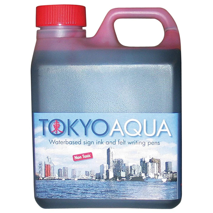 Rote Tokyo Aqua Plakatfarbe im 1-Liter-Kanister für Angebote und Werbeschilder