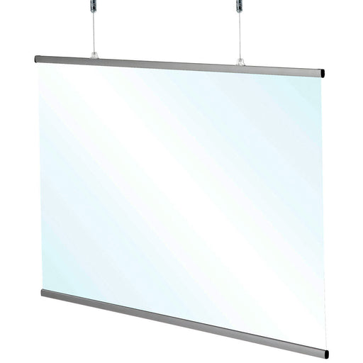 Hängender Spuckschutz 120 x 70 cm (Hygieneschirm) aus PET mit Aluminium-Profilen