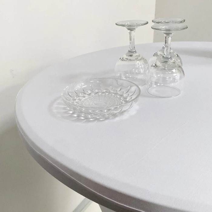 Stehtisch und Klapptisch mit runder Tischplatte Ø80cm Kunststoff weiß, für Events und Veranstaltungen