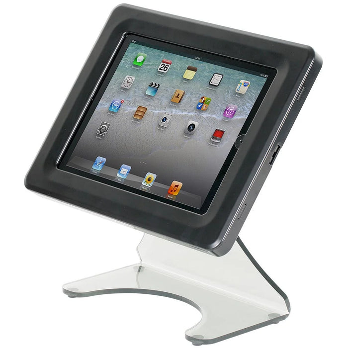 Tabletständer für Schreibtisch aus Acryl passend für iPad und Tablets von 9,7 bis 10,1 Zoll – ideal für Kasse, Empfang und Präsentation