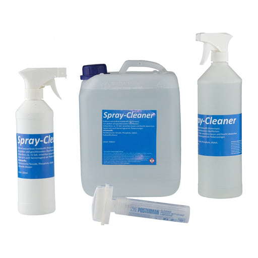 Tafelreiniger Spray-Cleaner als 500-ml- und 1000-ml-Sprühflasche, 5-Liter-Kanister und Reinigungsstift