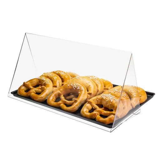 Theken-Food-Display aus Acryl zur hygienischen Präsentation von Brötchen, Brezeln, Snacks und Gebäck in Bäckerei und Café