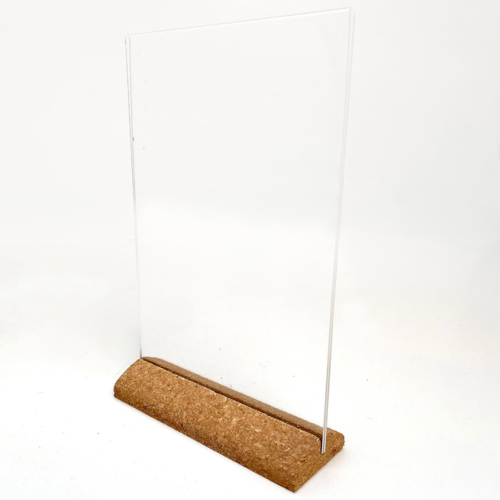 Doppelter Menühalter aus Naturkork mit Acrylscheibe