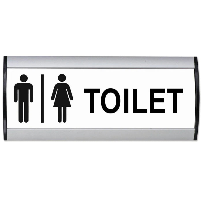 Toilettenschild für Damen und Herren aus Aluminium mit austauschbarem Einleger