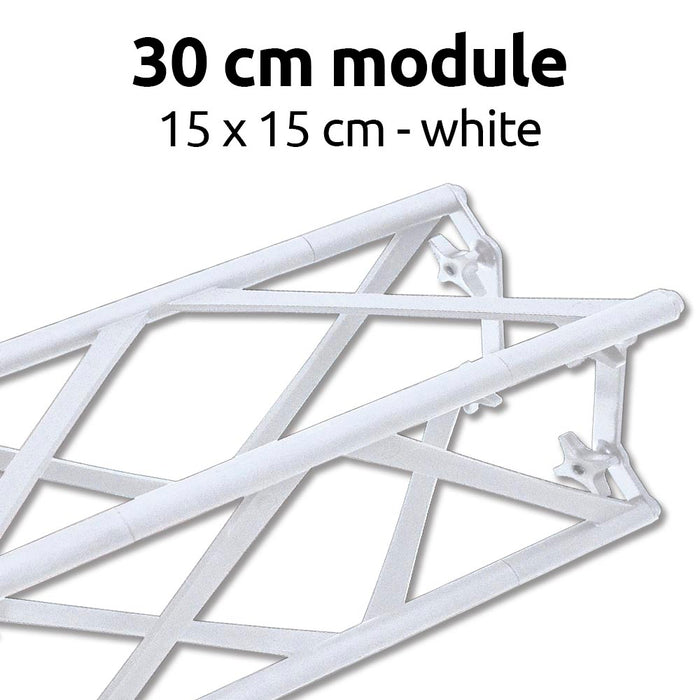 Weißes Crown Truss 15 Traversen Modul 30 cm für Messebau und Messestand Systeme