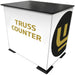 Truss Counter Rechteck 125x65 cm schwarze Messetheke aus Truss 15 System mit Werbebanner