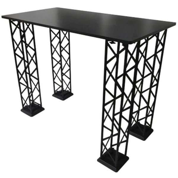Truss Counter Rechteck 125x65 cm schwarze Messetheke aus Truss 15 System
