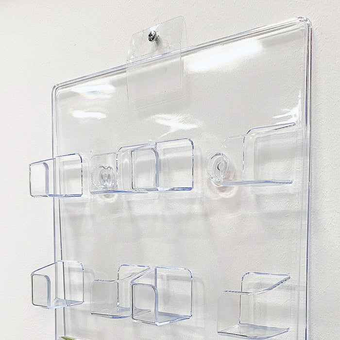 Seitenansicht des Visitenkartenhalters zur Wandmontage aus Acryl