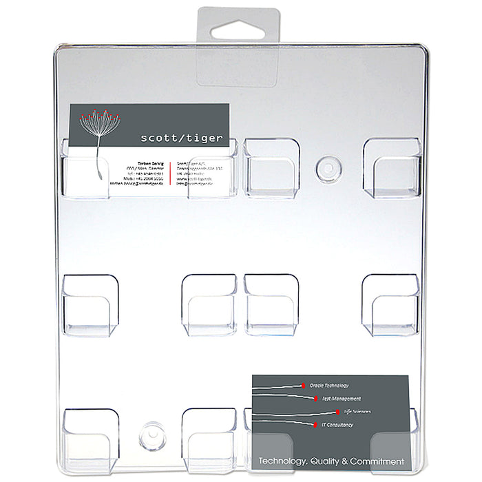 Visitenkartenhalter aus Acryl mit sechs Fächern für Standard-Visitenkarten