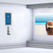Wandmontage: Klapprahmen A4 mit Desinfektionsmittel-Halter an der Wand im Flur
