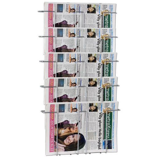 Wand-Prospekthalter Draht für 5 Zeitungen im A3 Format