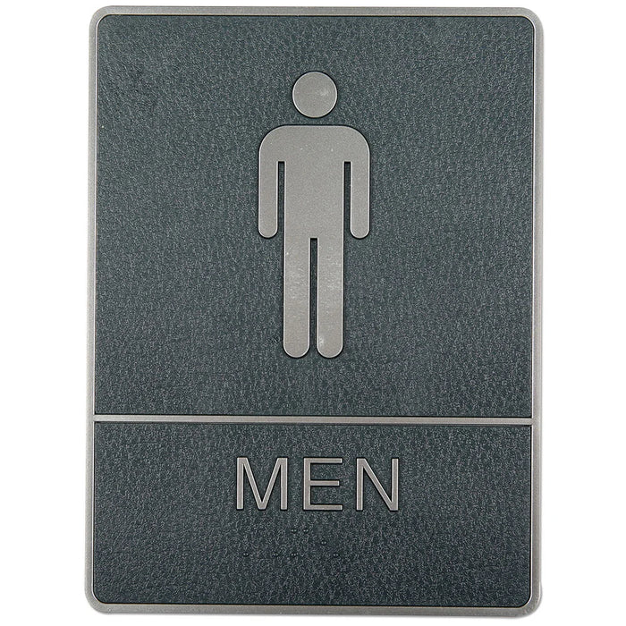 Barrierefreies WC-Schild für Herren mit Braille-Schrift und fühlbarem Piktogramm