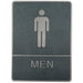 Barrierefreies WC-Schild für Herren mit Braille-Schrift und fühlbarem Piktogramm
