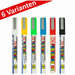 ZIG Posterman Plakatmarker mit 1-mm-Rundspitze in Weiß, Gelb, Grün, Blau, Rot und Schwarz für feine Beschriftungen