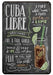 Cuba Libre Cocktail Rezept Deko-Wandschild für Café, Bar, Restaurant