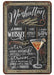 Manhattan Cocktail Rezept Deko-Wandschild für Café, Bar, Restaurant