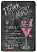 French Martini Cocktail Rezept Deko-Wandschild für Café, Bar, Restaurant