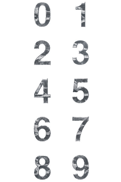 Chrome Nummern-Set- Beschilderung
