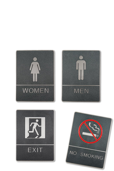 Toiletten-WC-Symbole - in Blindenschrift