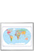 Weltkarte - Whiteboard - mit Rahmen