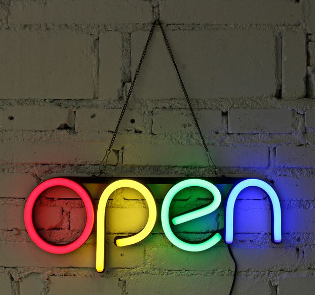 Neon-Schild Open mit Kette  online kaufen bei gastro-deals24
